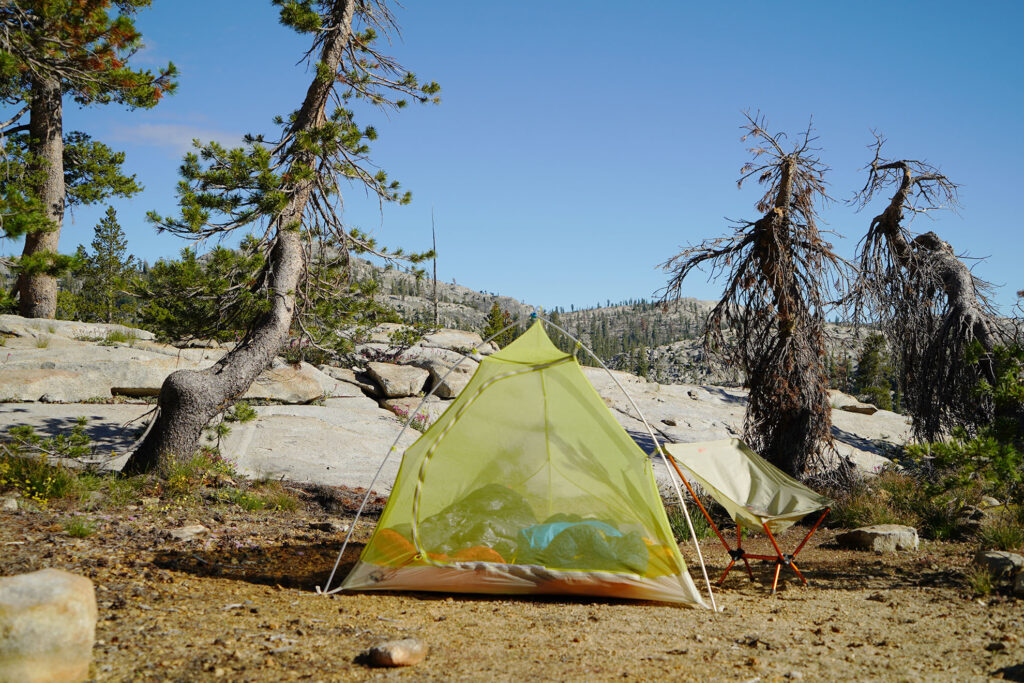 Backpacking Tent in Stanislaus National Forest